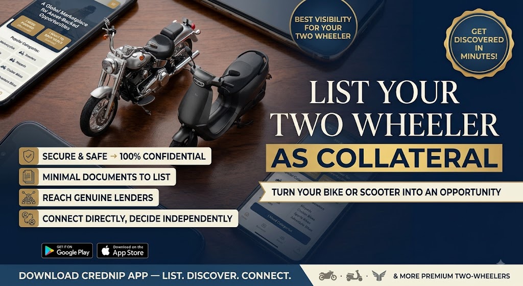 List Motorcycles & Two-Wheelers as Collateral