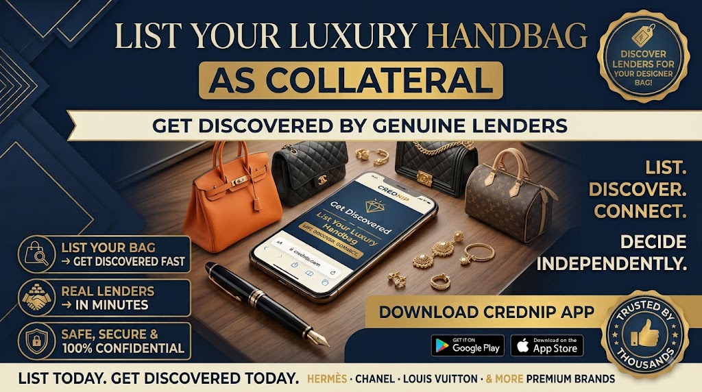 List Designer Fashion & Handbags as Collateral