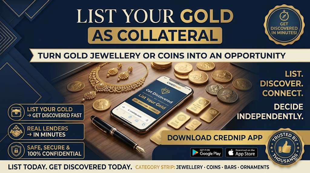 List Gold Coins as Collateral on Crednip