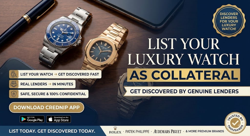 List Luxury Watches as Collateral on Crednip